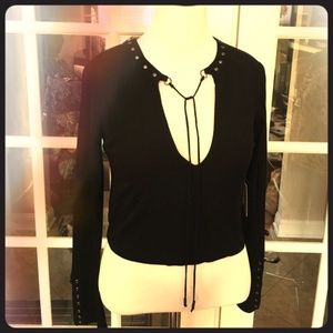 Black Free People Long Sleeve Shirt